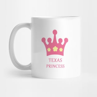 Texas Princess with Pink Crown and Yellow Flowers Mug